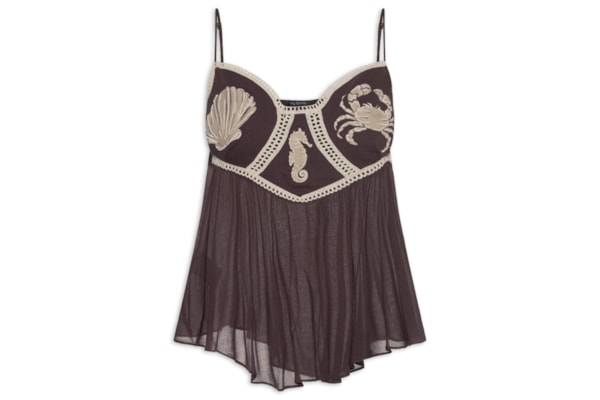 Blusa Feminina De Alça Em Crepe - Marrom