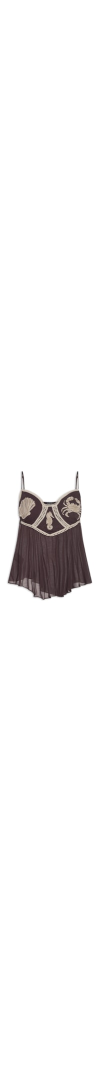 Blusa Feminina De Alça Em Crepe - Marrom
