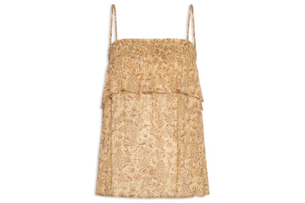 Blusa Feminina de Alça Estampada - Amarelo
