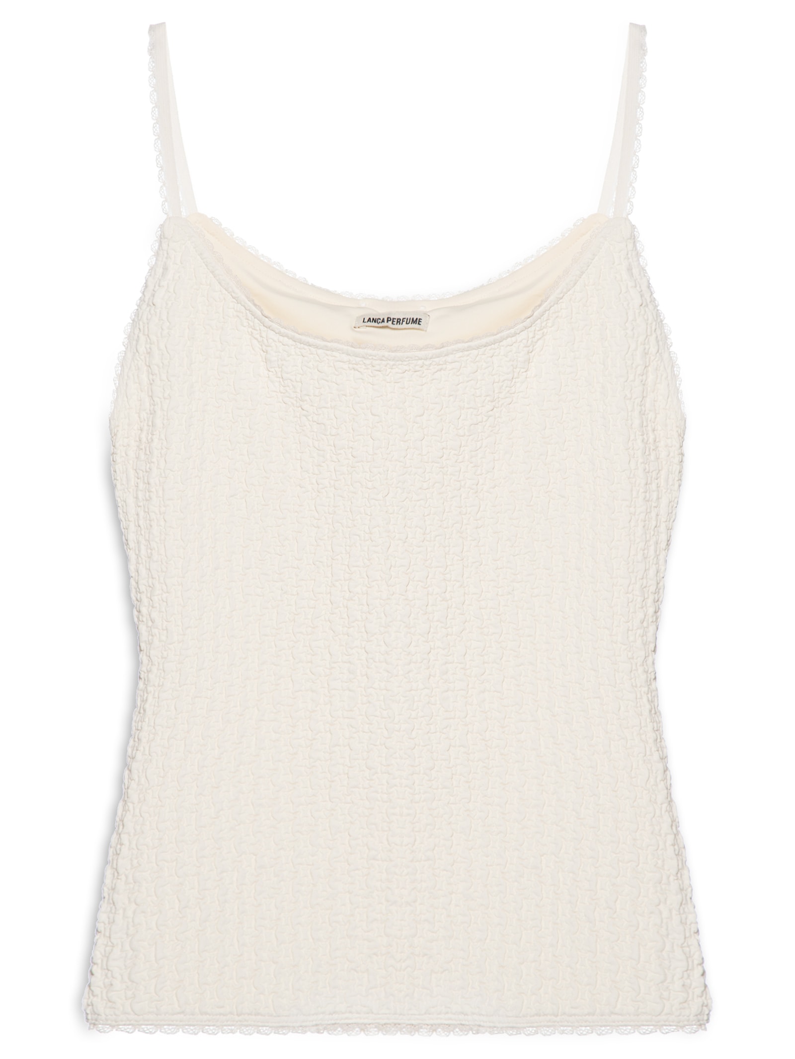 Blusa Feminina De Alça Malha Texturizada Bege Lança Perfume