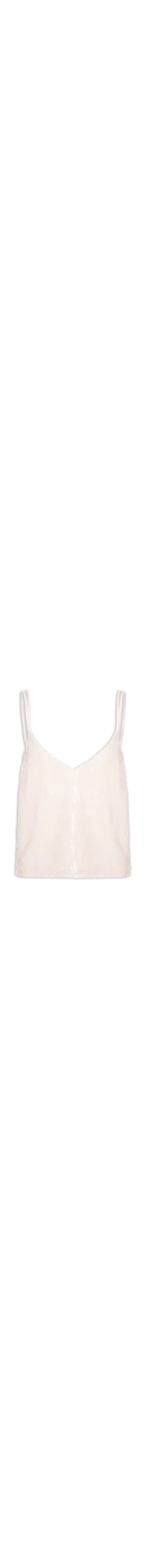Blusa Feminina De Alça Paetê - Off White