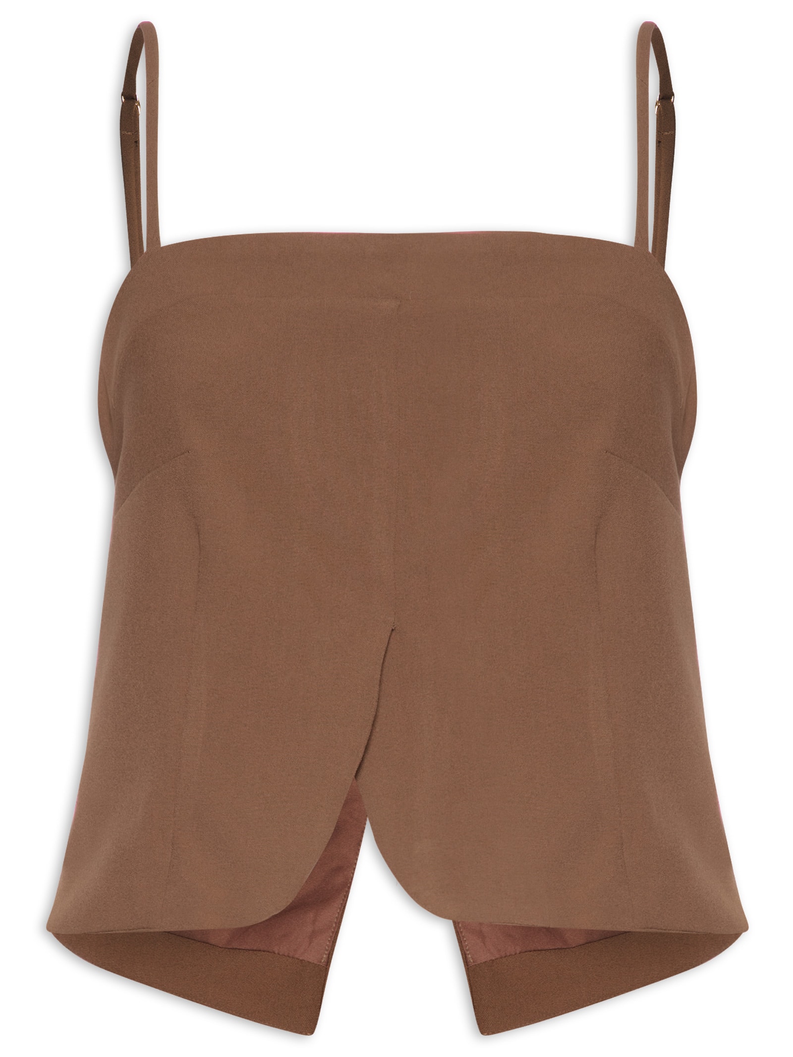 Blusa Feminina De Alças Decote Costas Marrom Lança Perfume