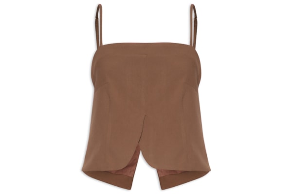 Blusa Feminina De Alças Decote Costas - Marrom