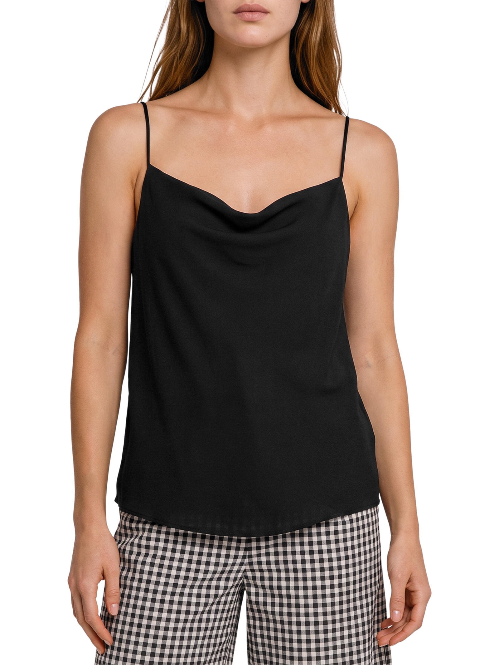 Blusa Feminina de Alças em Crepe – Preto Lança Perfume