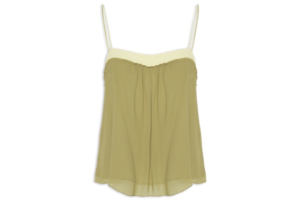 Blusa Feminina De Alcinha Babado Bicolor - Verde