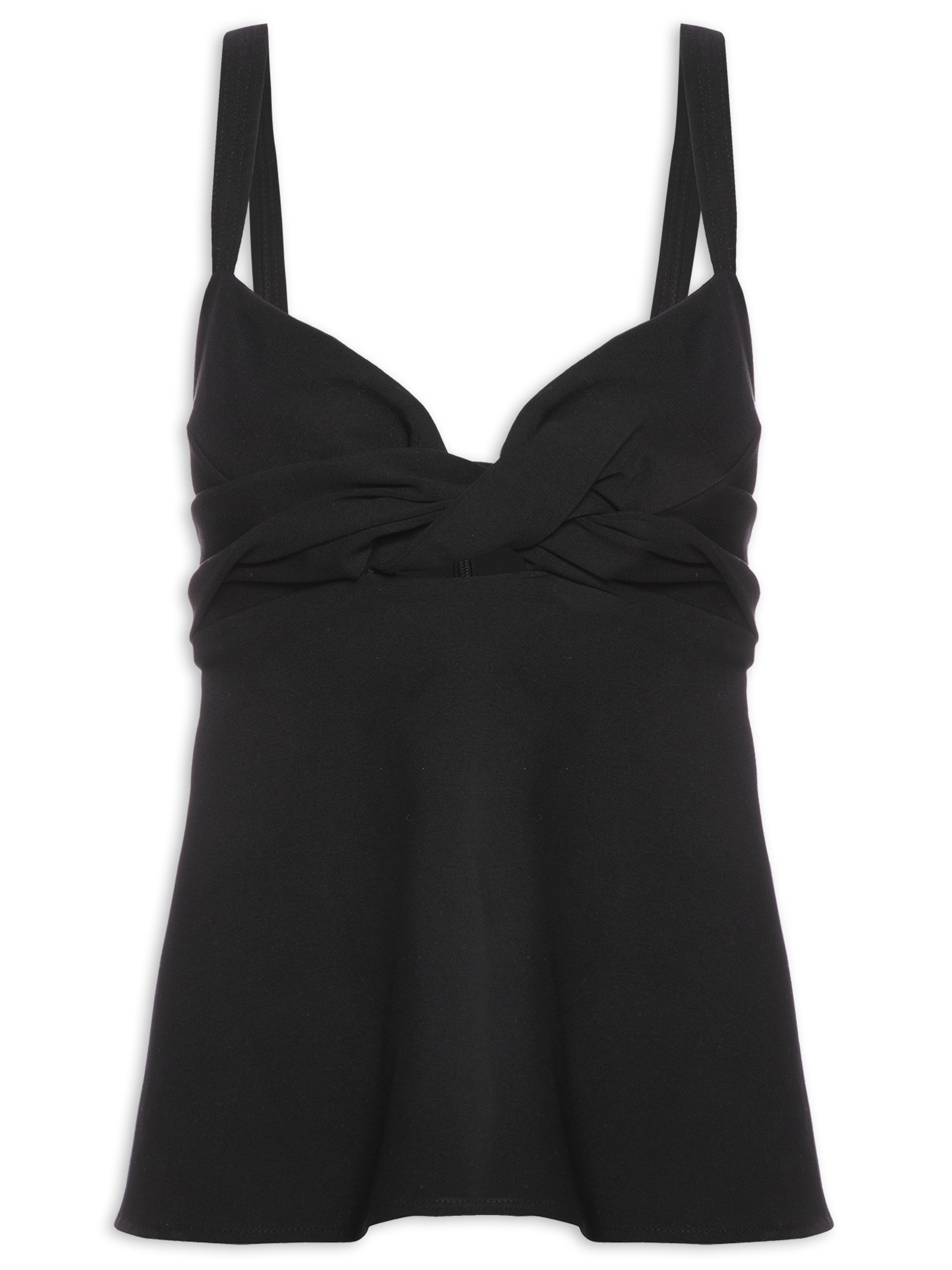 Blusa Feminina De Alcinha Busto Dobradura - Preto