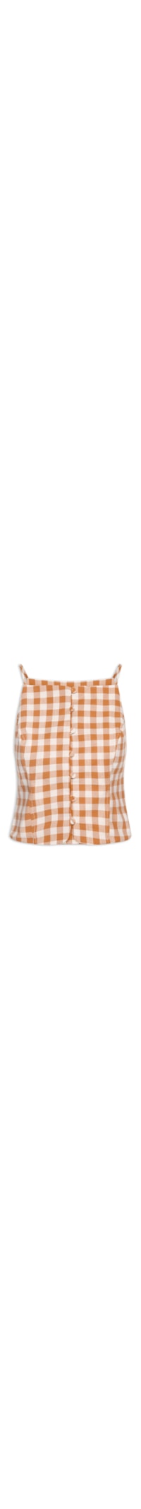 Blusa Feminina De Algodão Xadrez - Bege