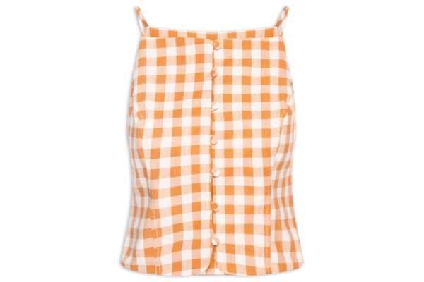 Blusa Feminina De Algodão Xadrez - Bege