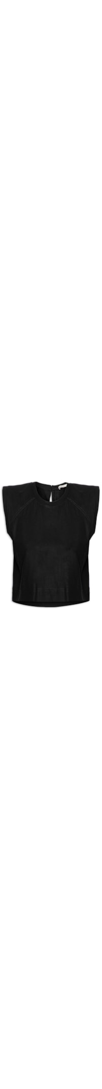 Blusa Feminina De Linho Quadradinha - Preto