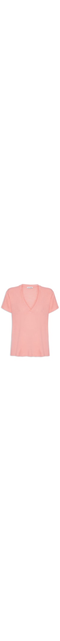 Blusa Feminina De Malha Básica Decote V - Rosa
