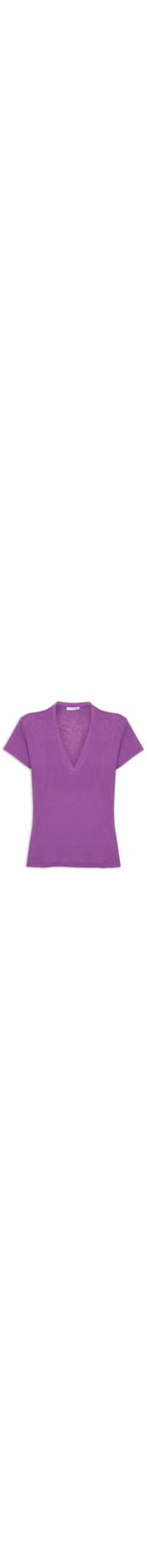 Blusa Feminina De Malha Básica Decote V - Roxo