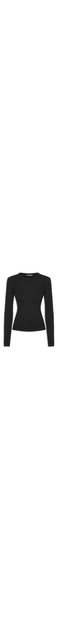 Blusa Feminina De Malha Básica Dedinho - Preto
