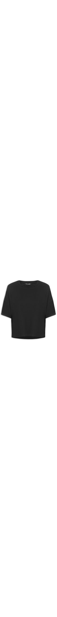 Blusa Feminina De Malha Básica Over Cropped - Preto