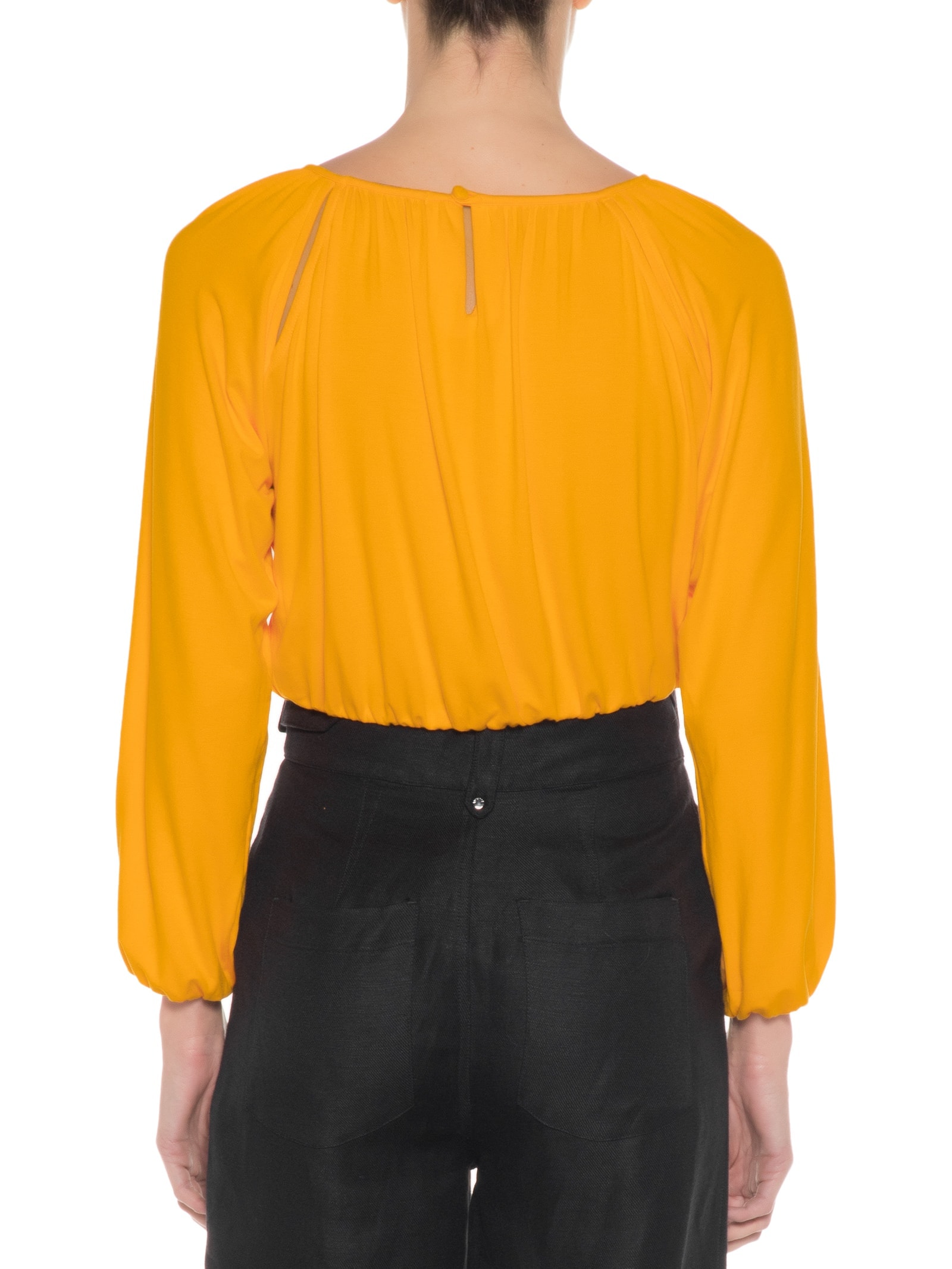 Blusa Feminina De Malha Com Manga Longa Abertura Amarelo '2Essential