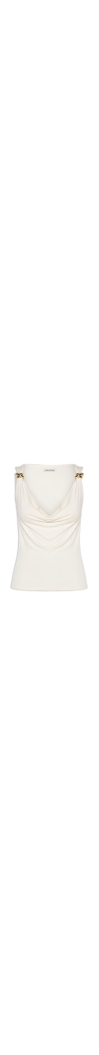 Blusa Feminina De Malha Com Metal Nas Alças - Off White
