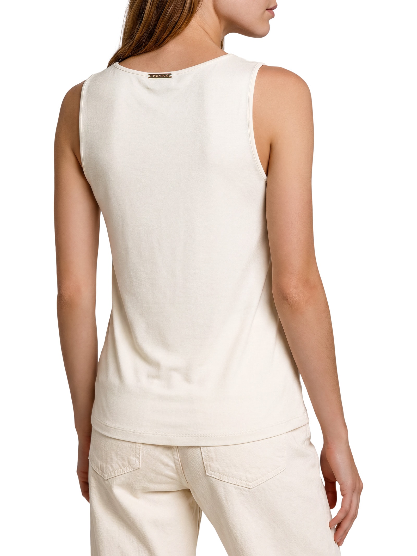 Blusa Feminina De Malha Com Metal Nas Alças Off White Lança Perfume