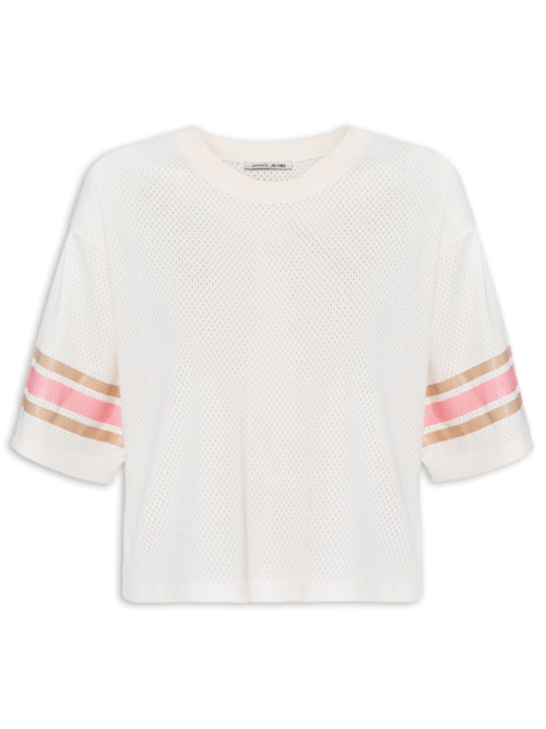 Blusa Feminina De Malha Esportiva Over Com Silk - Off White