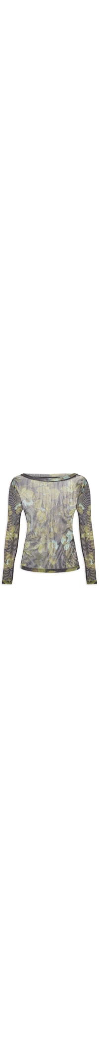Blusa Feminina de Malha Estampa Floral Miller - Preto