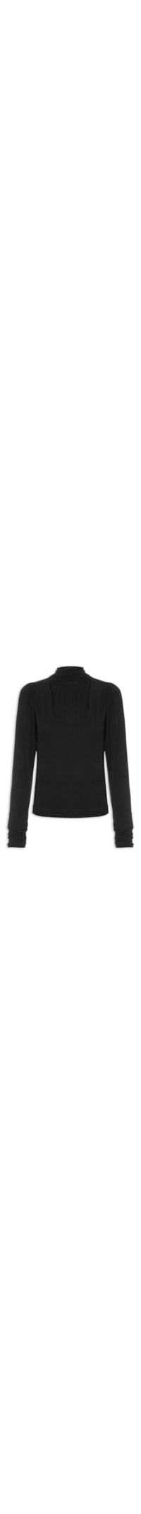 Blusa Feminina De Malha Golinha Alta Joana - Preto