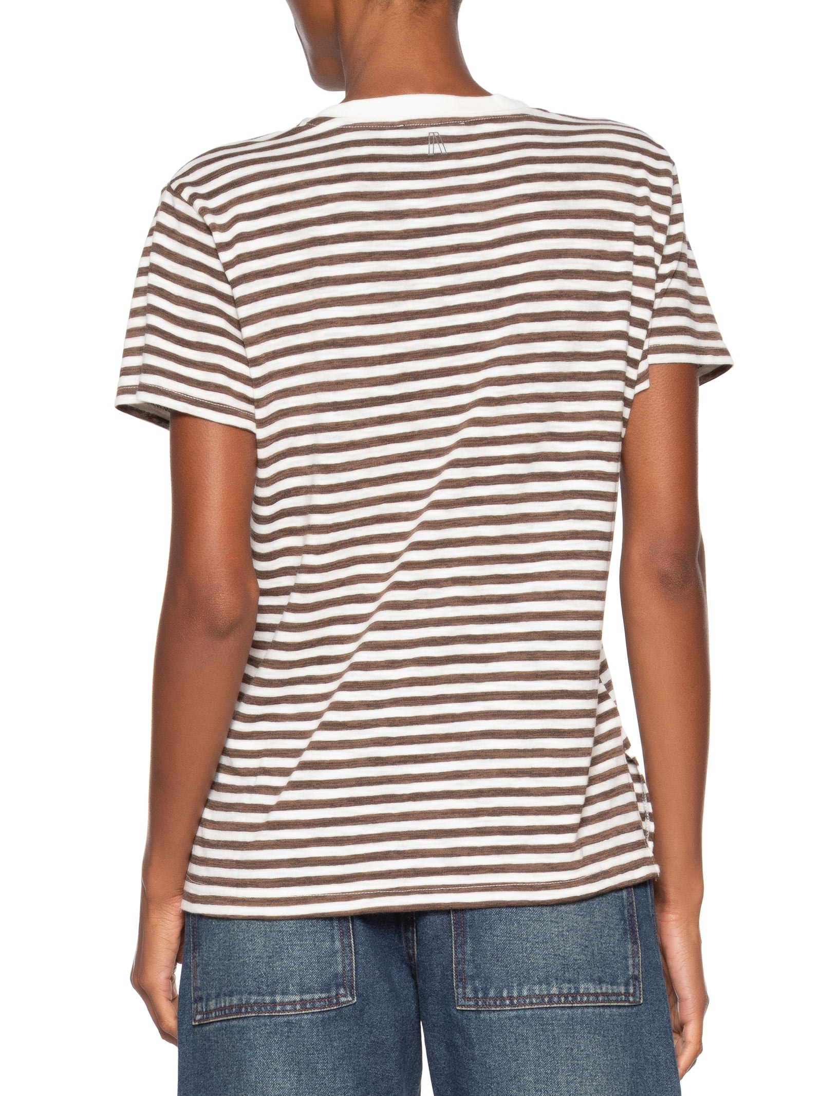 Blusa Feminina De Malha Listrada Decote V Marrom Animale Jeans