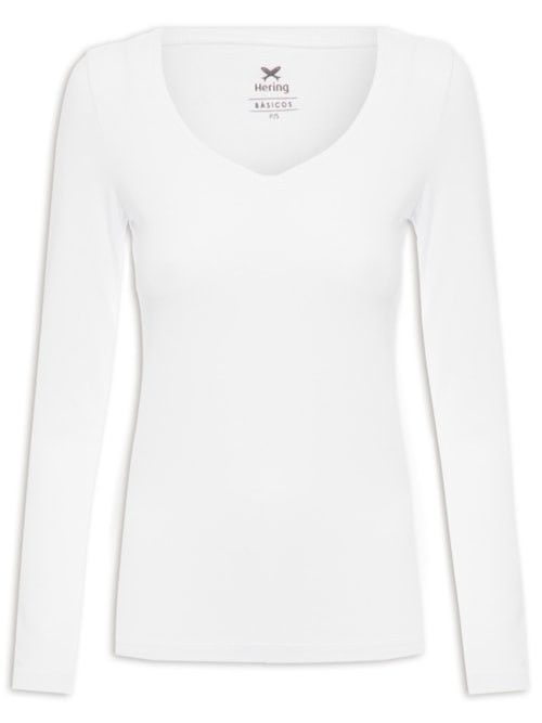 Blusa Feminina De Manga Longa – Branco