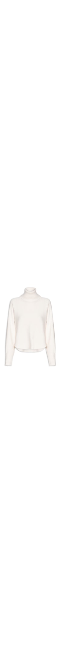 Blusa Feminina de Manga Longa e Gola Alta em Tricot - Off White