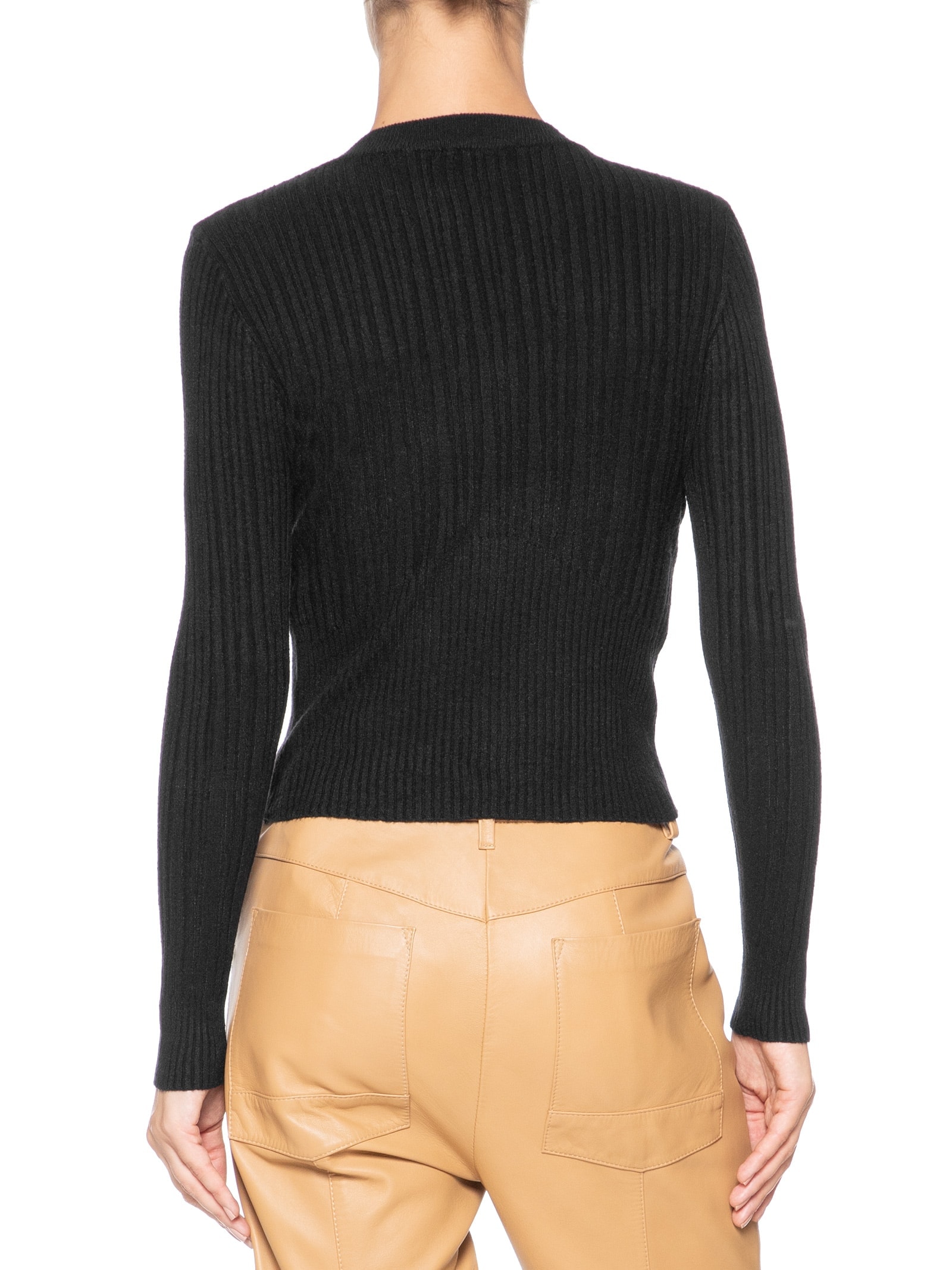 Blusa Feminina de Manga Longa em Tricot Preto Market 33