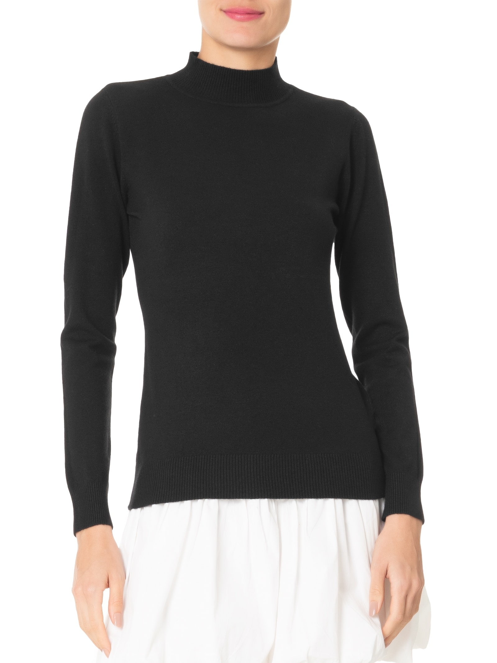 Blusa Feminina De Manga Longa Em Tricot Preto Market 33