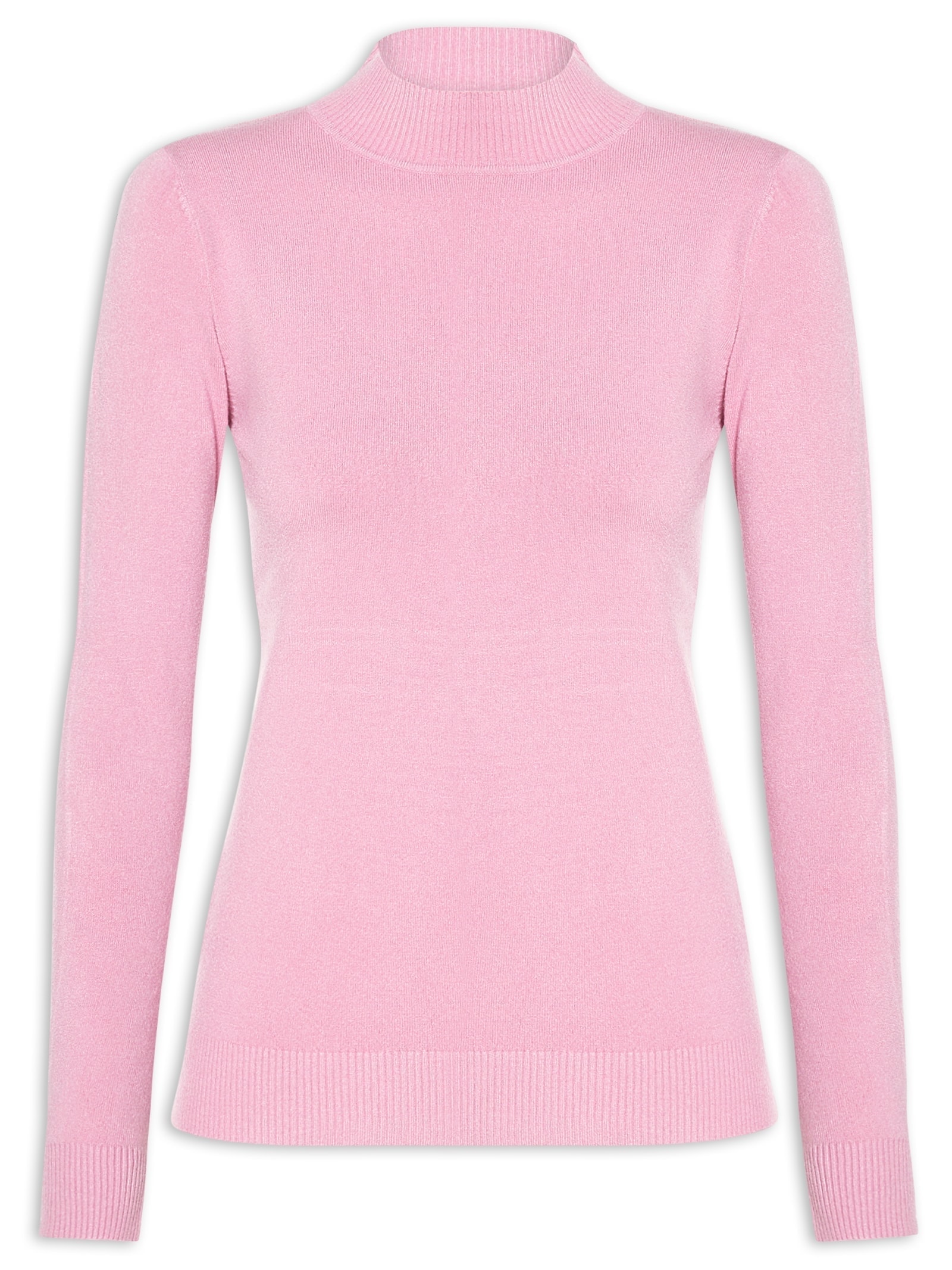 Blusa Feminina De Manga Longa Em Tricot Rosa Market 33