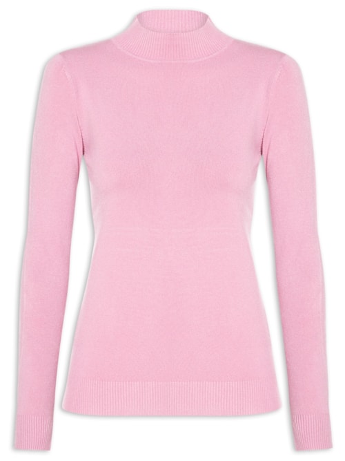 Blusa Feminina De Manga Longa Em Tricot – Rosa
