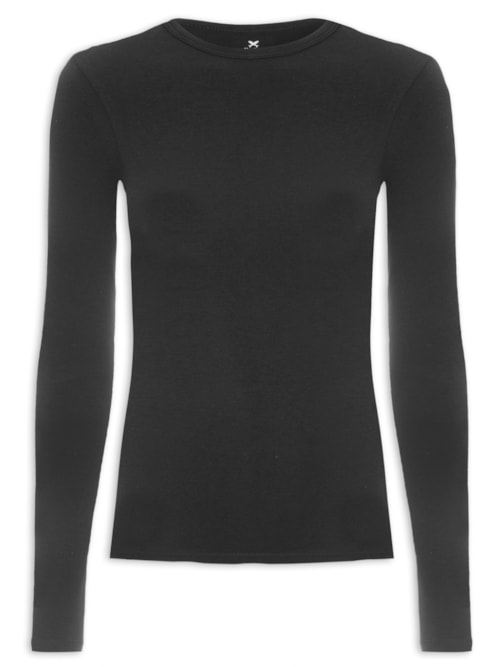 Blusa Feminina De Manga Longa - Preto