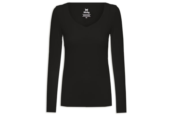 Blusa Feminina De Manga Longa - Preto 