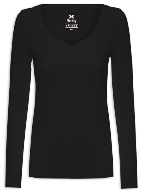 Blusa Feminina De Manga Longa – Preto