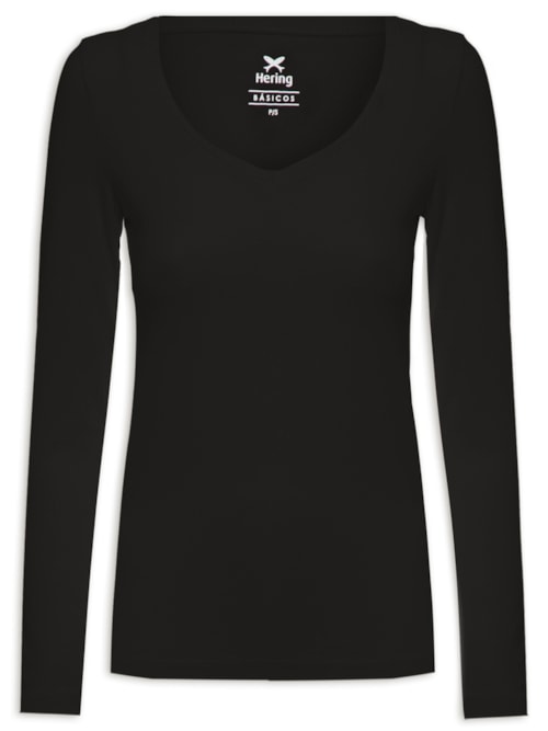 Blusa Feminina De Manga Longa - Preto