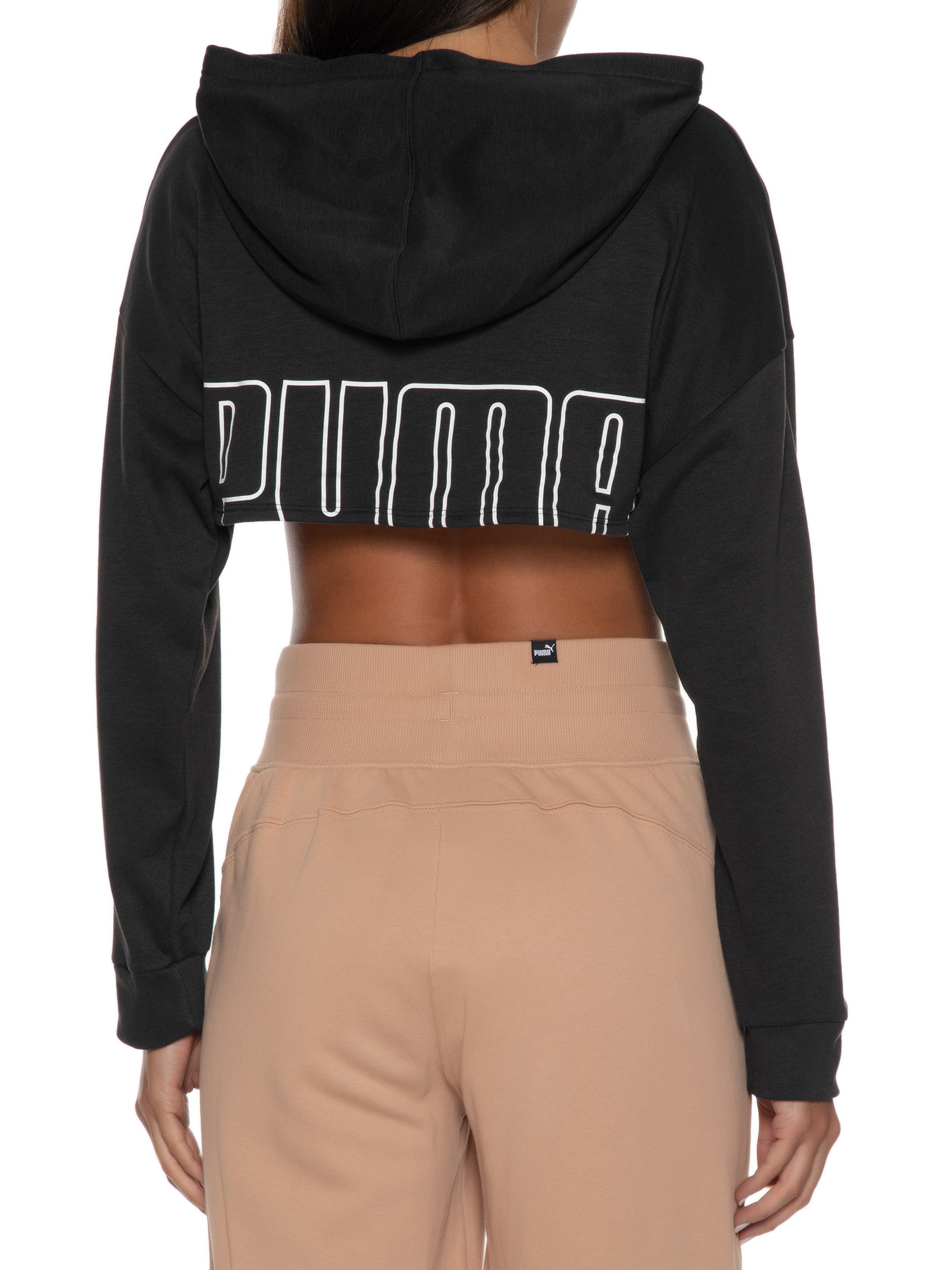 Blusa Feminina De Moletom Fit Move Cropped Preto Puma