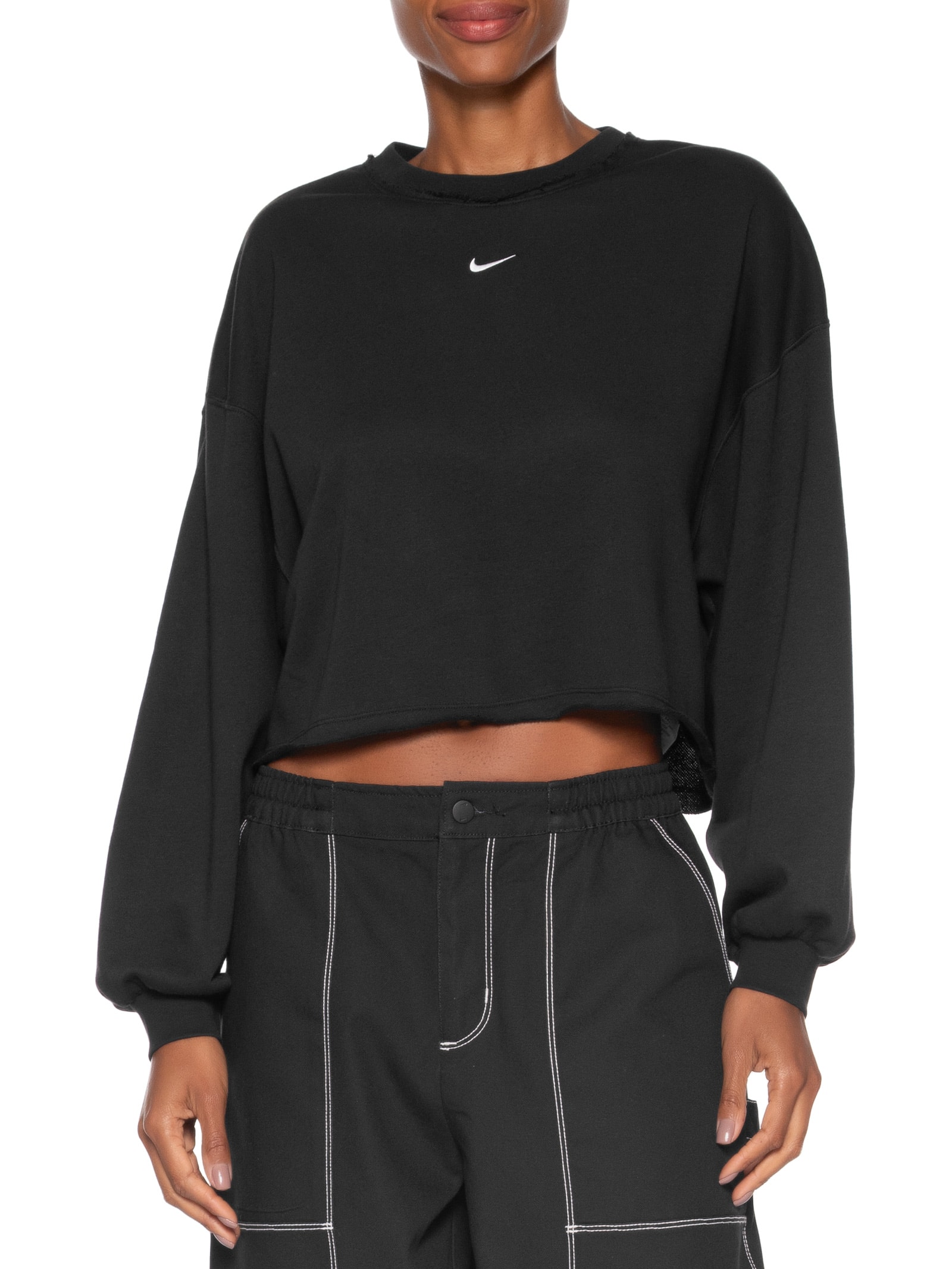 Blusa Feminina De Moletom W NSW NK Chill FT Crew Preto Nike