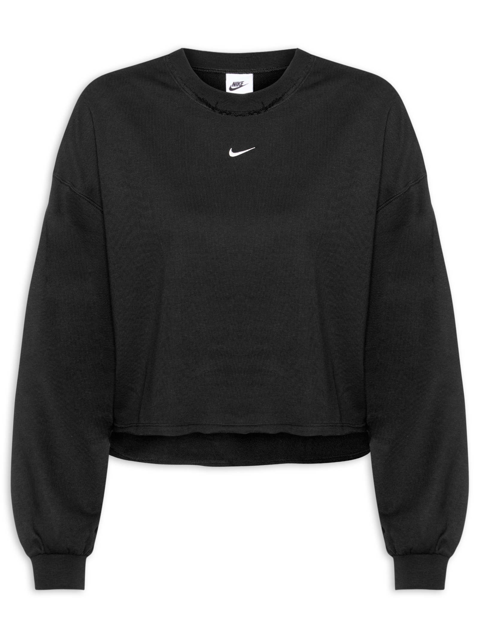 Blusa Feminina De Moletom W NSW NK Chill FT Crew Preto Nike