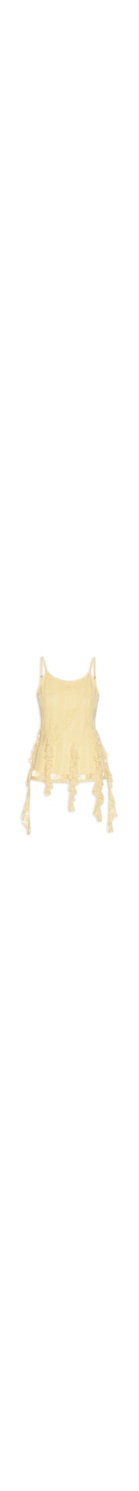 Blusa Feminina de Renda com Babados - Amarelo
