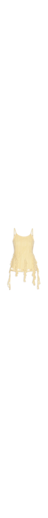 Blusa Feminina de Renda com Babados - Amarelo