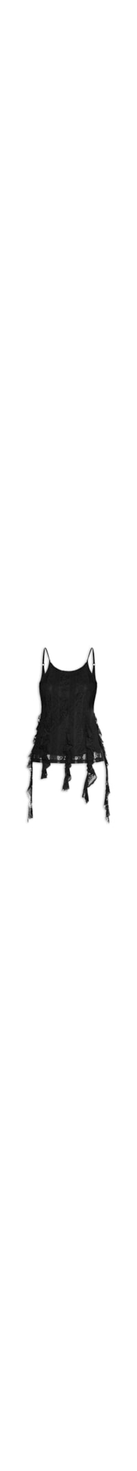 Blusa Feminina de Renda com Babados - Preto