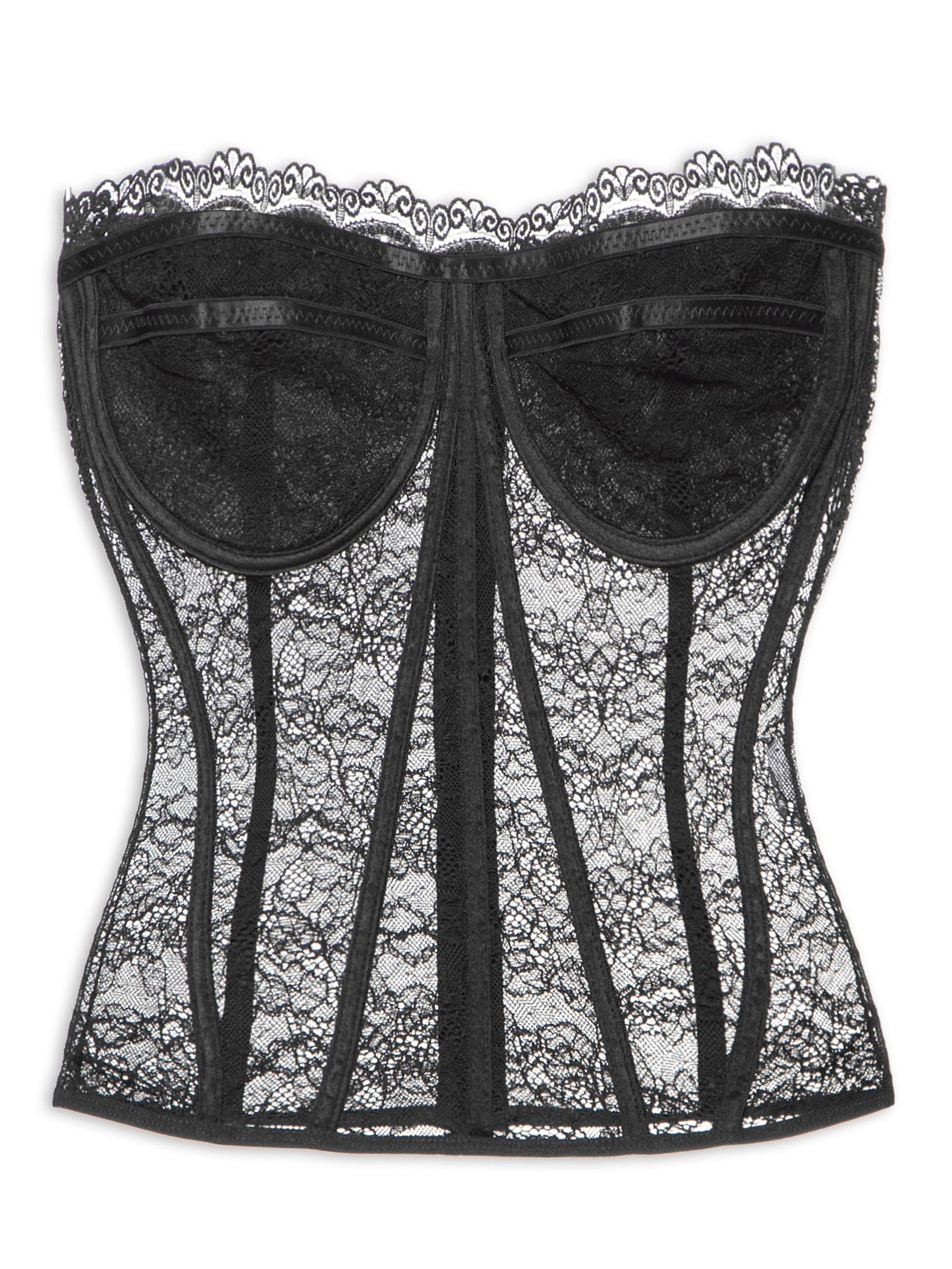 Blusa Feminina De Renda Corset Lança Perfume Preto