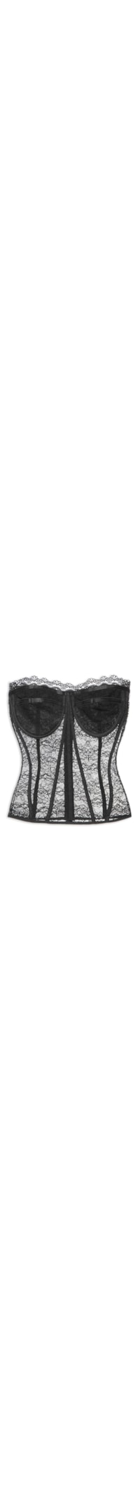 Blusa Feminina De Renda Corset - Preto