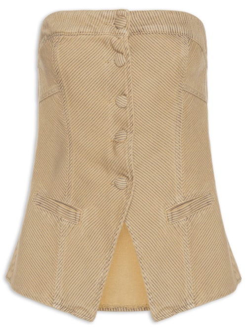 Blusa Feminina de Sarja Listra Color – Marom