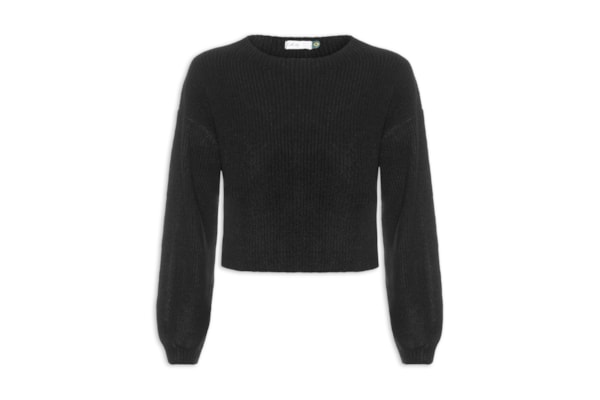 Blusa Feminina de Tricô Manga Longa - Preto