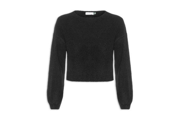 Blusa Feminina de Tricô Manga Longa - Preto