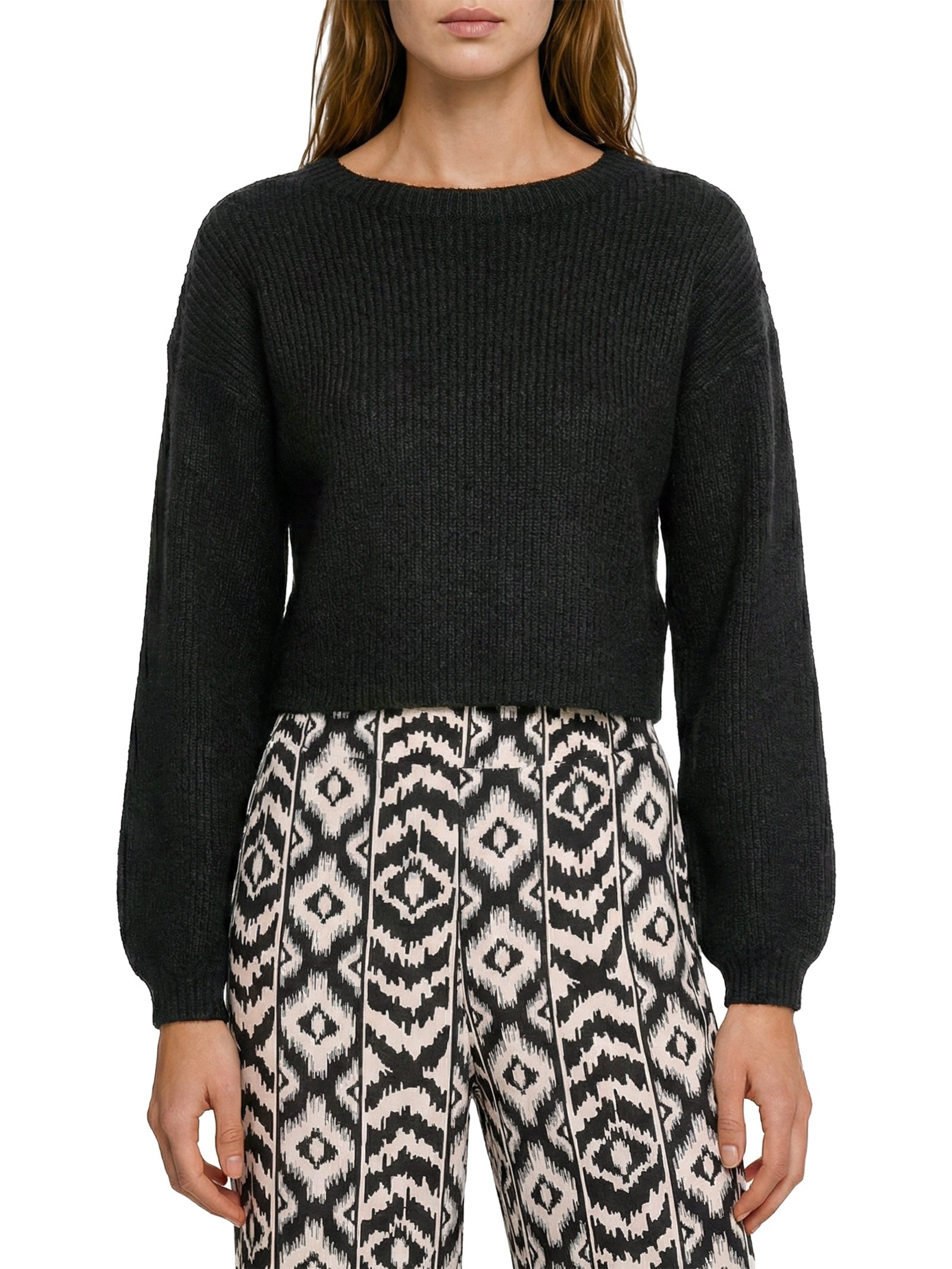 Blusa Feminina de Tricô Manga Longa Preto Cacay