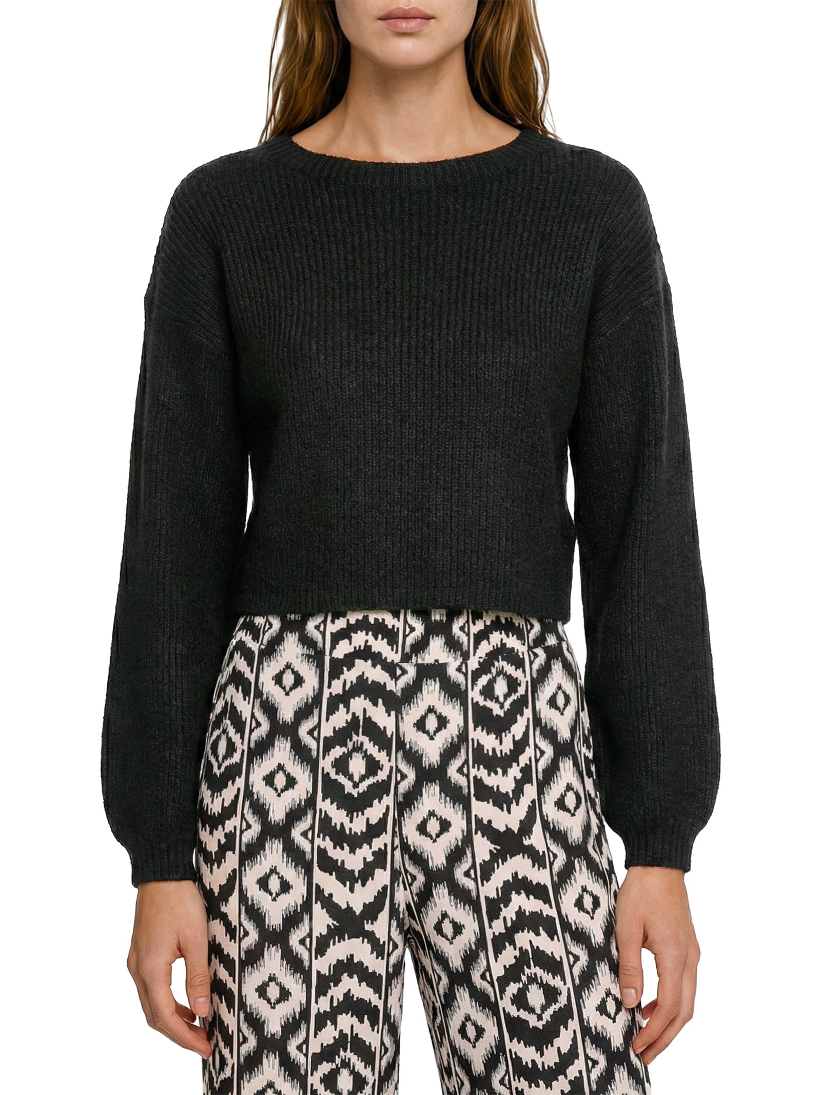 Blusa Feminina de Tricô Manga Longa Preto Cacay