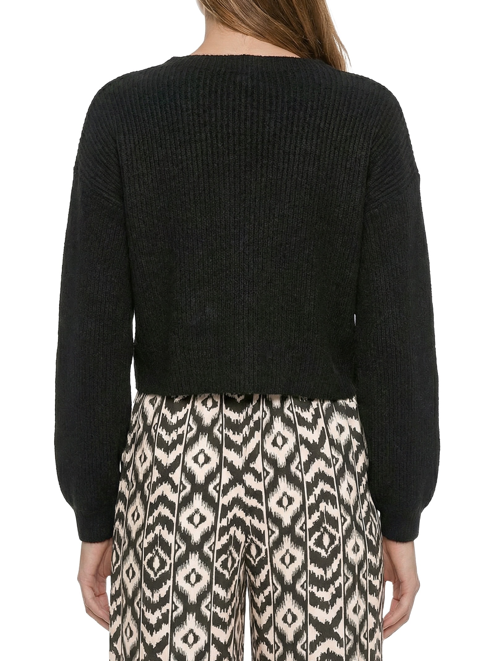 Blusa Feminina de Tricô Manga Longa Preto Cacay