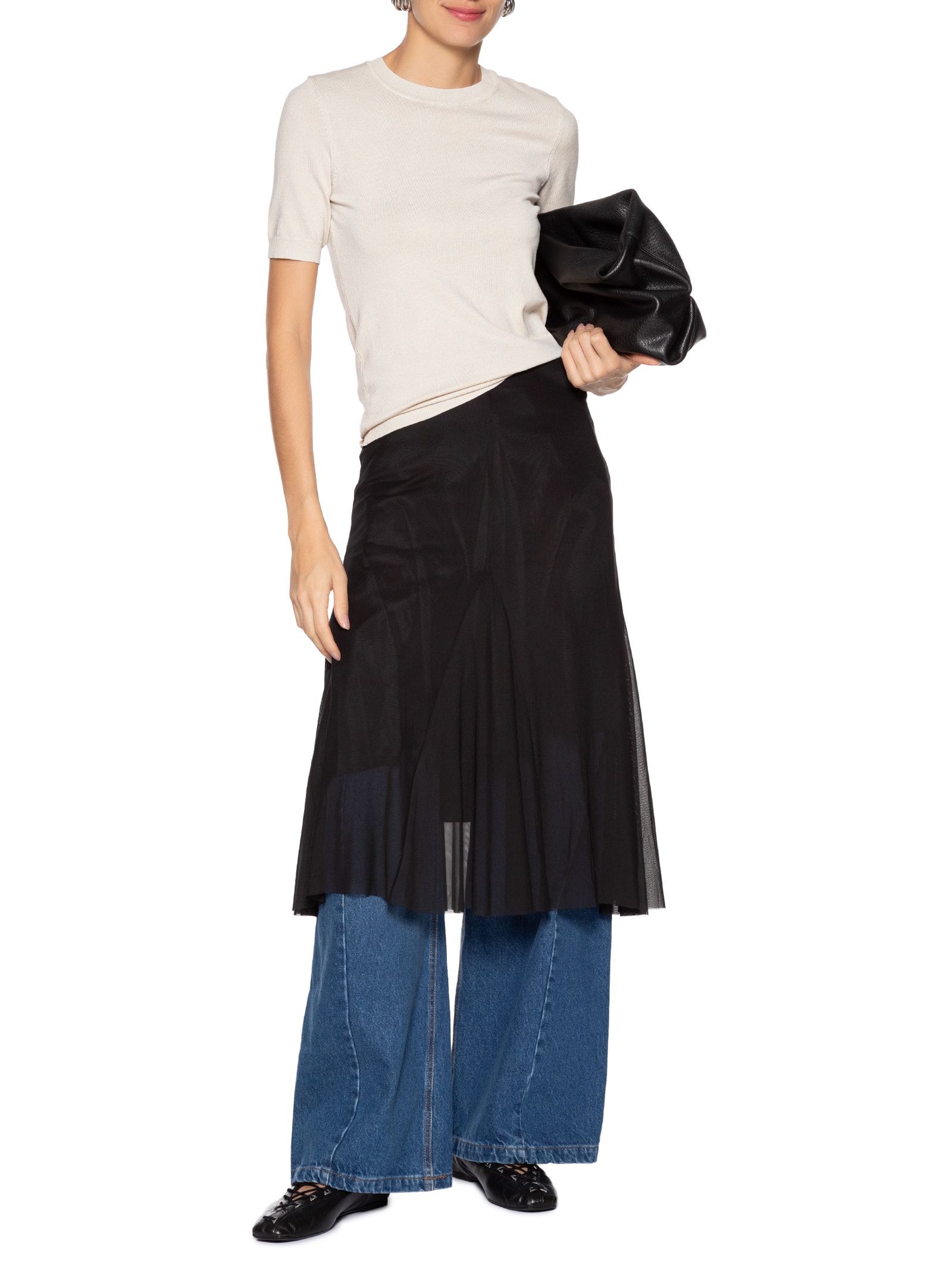 Blusa Feminina De Tricot Básica Decote Redondo Bege Animale Jeans