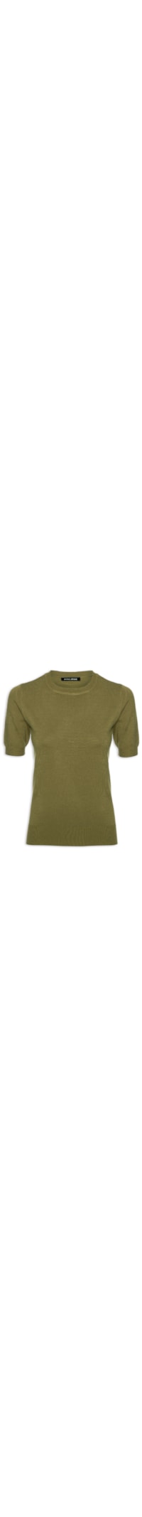 Blusa Feminina De Tricot Básica Decote Redondo - Verde